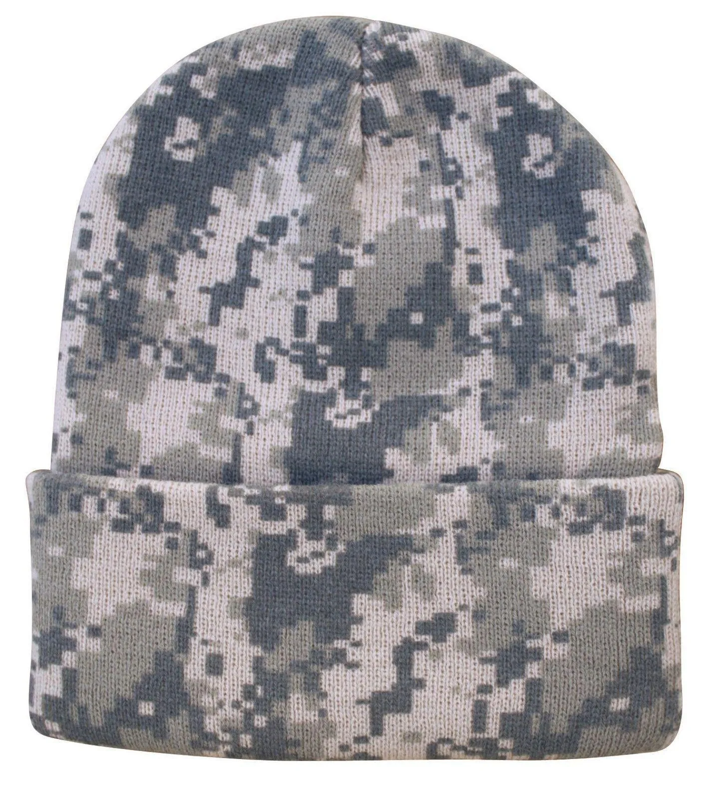 1 Dozen Grey Pixel Camo Camouflage Winter Beanies Hats Caps Wholesale Lot