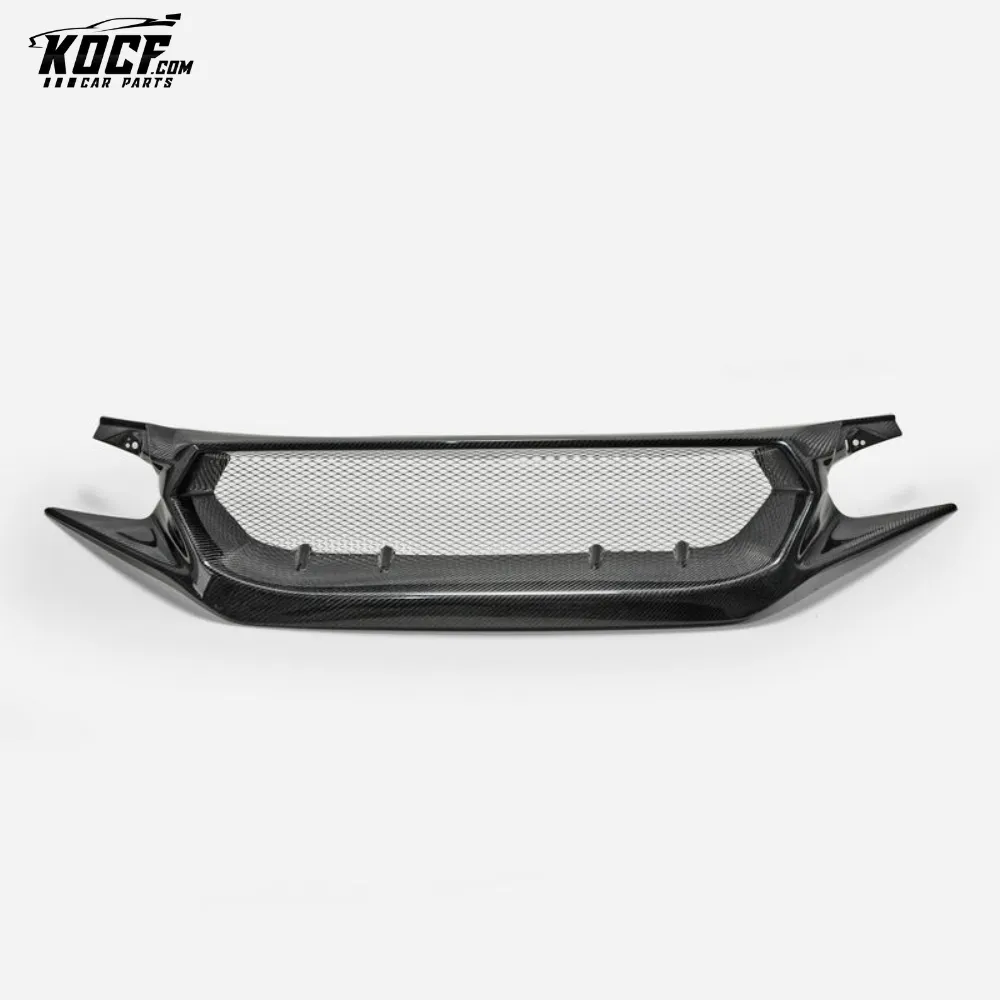 17 ONWARDS CIVIC TYPE R FK8 JS STYLE FRONT GRILL (ALSO FIT FC1/FK7 NEED CUT ONE SHORT PANEL) FORGED CARBON LOOK