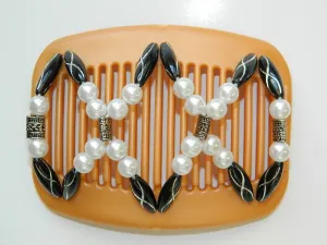 African Butterfly Hair Comb - Dalena Blonde Pearl 01