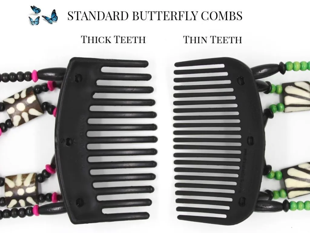 African Butterfly Hair Comb - Gemstone Brown 37