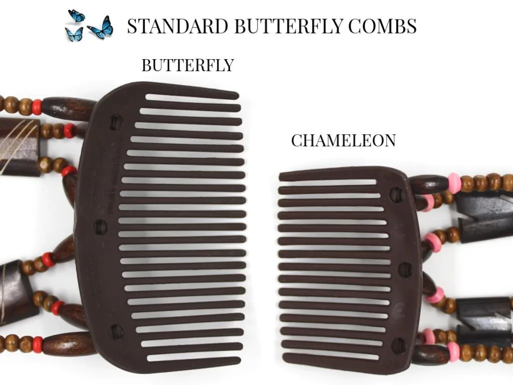 African Butterfly Hair Comb - Ndebele Blonde 36