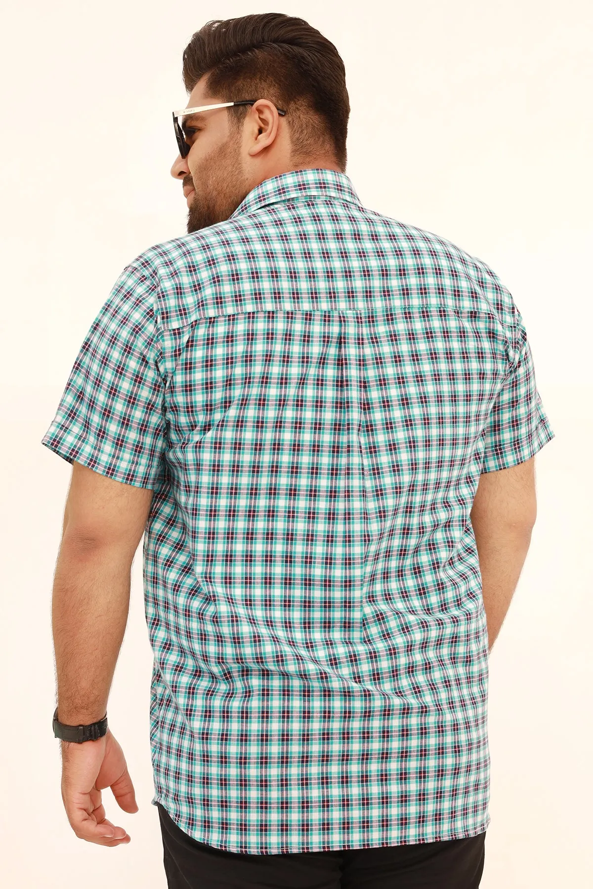 Algiers Blue Checks Shirt (Plus Size) - S22 - MS0039P