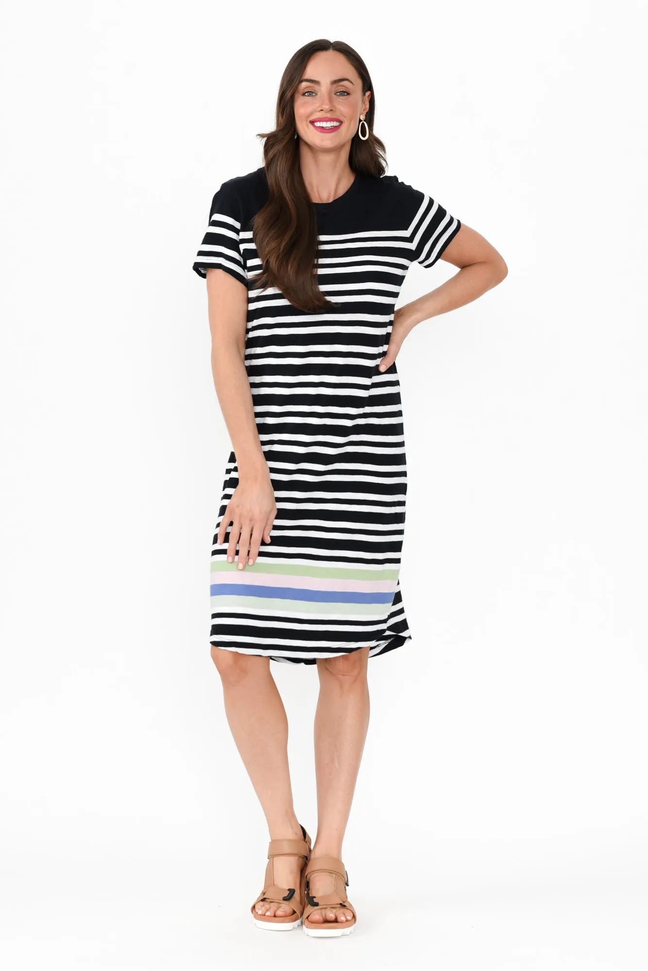 Aligner Navy Stripe Cotton Dress