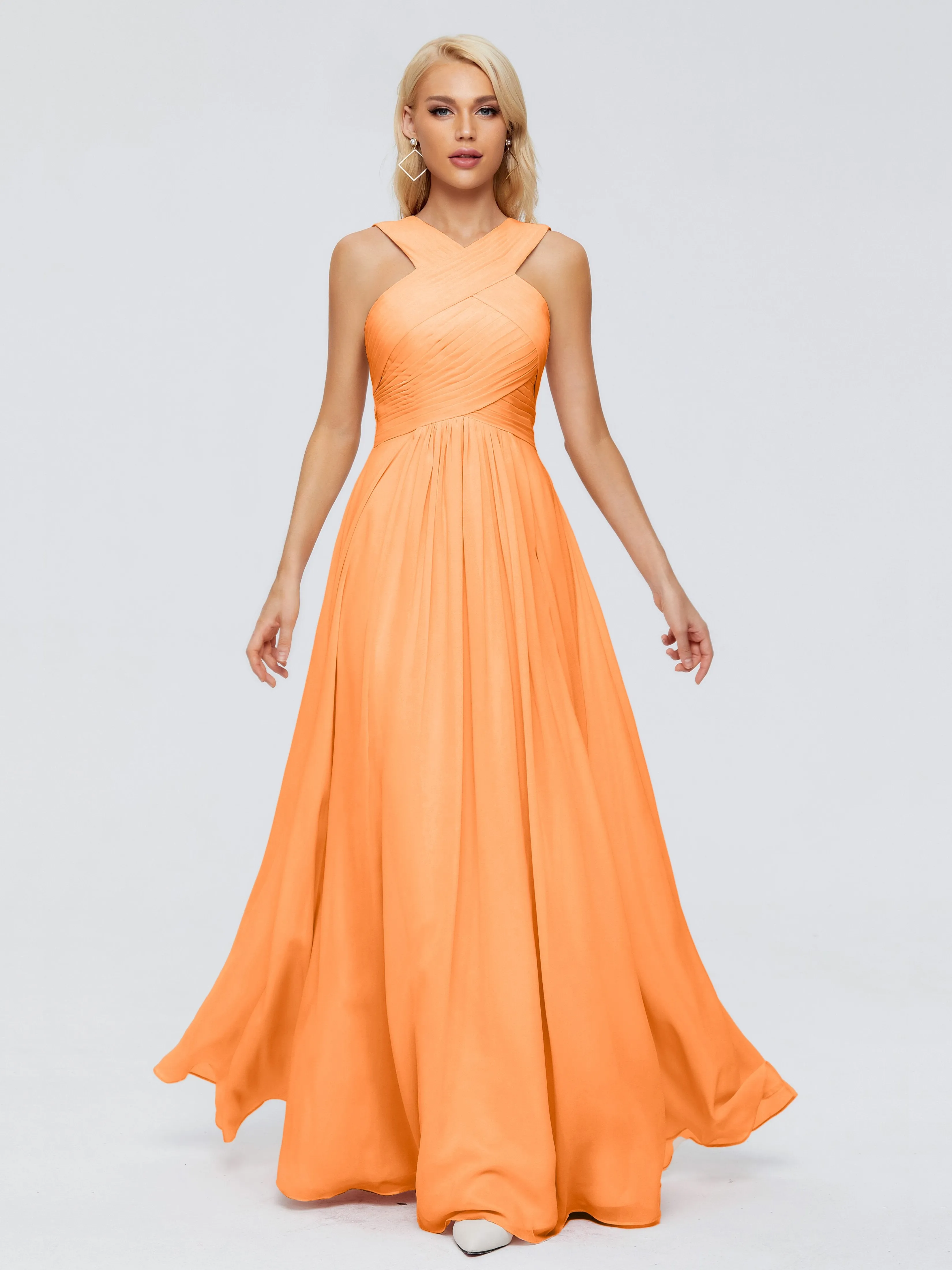 Aliyah Charming A-line Straps Chiffon Bridesmaid Dresses