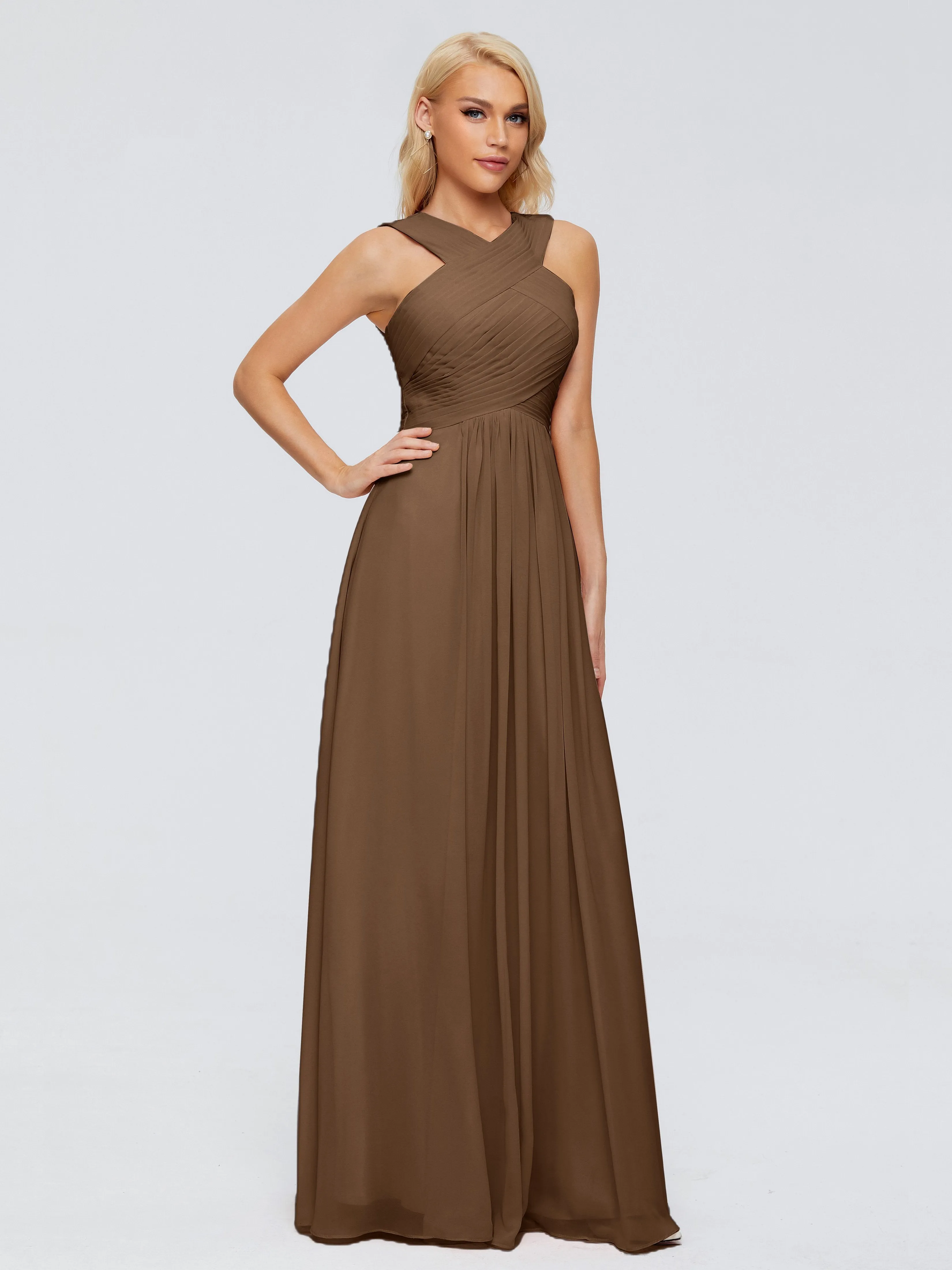 Aliyah Charming A-line Straps Chiffon Bridesmaid Dresses