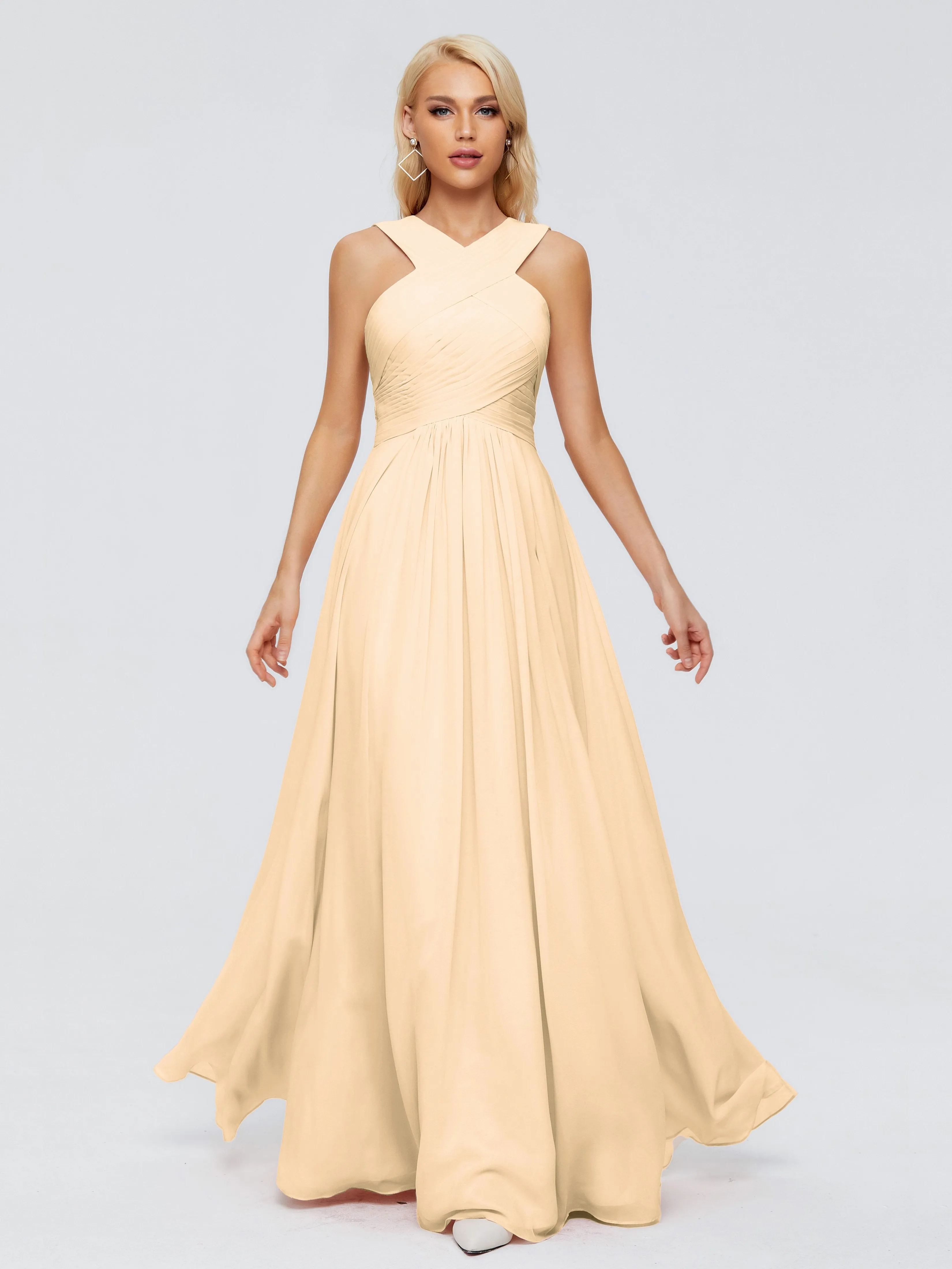 Aliyah Charming A-line Straps Chiffon Bridesmaid Dresses