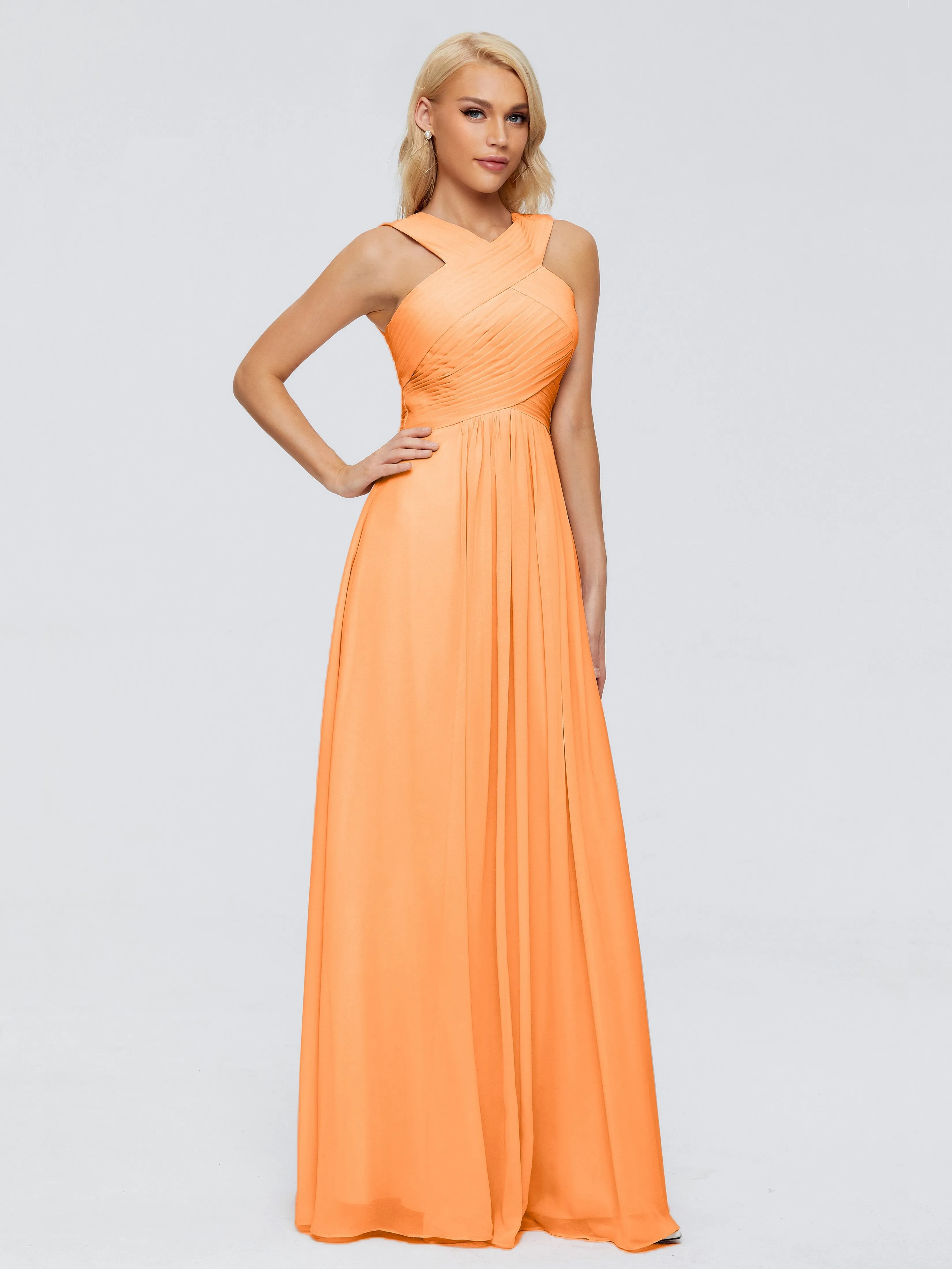 Aliyah Charming A-line Straps Chiffon Bridesmaid Dresses