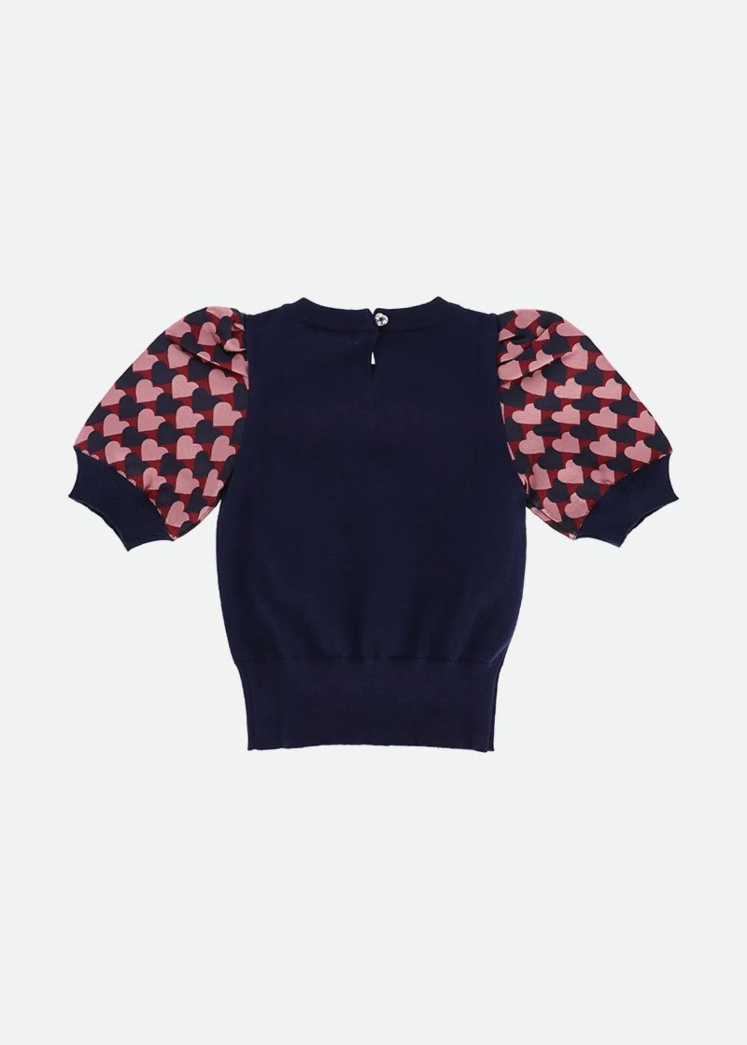 Angel's Face Girls Anais Knitted Navy Hearts Top