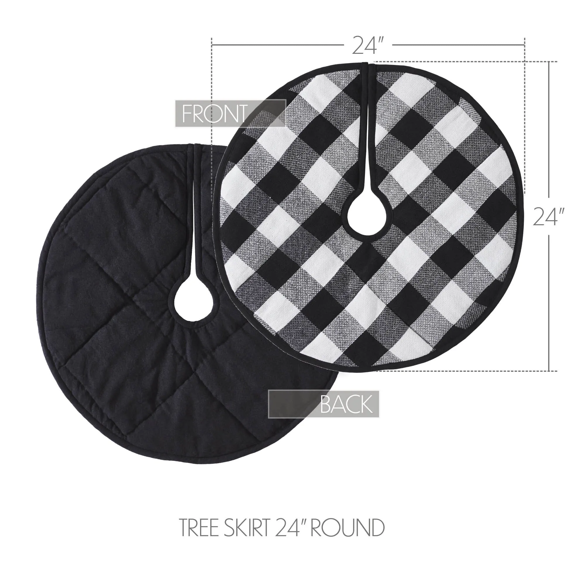 Annie Black Buffalo Check Tree Skirt 24"