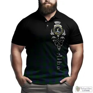 Barclay Tartan Polo Shirt Featuring Alba Gu Brath Family Crest Celtic Inspired