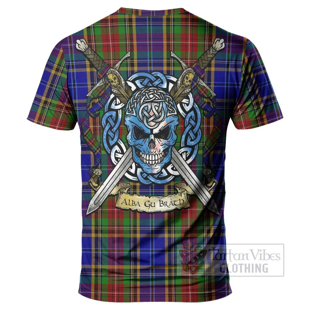 Beattie (Beatty) Tartan T-Shirt with Family Crest Celtic Skull Style