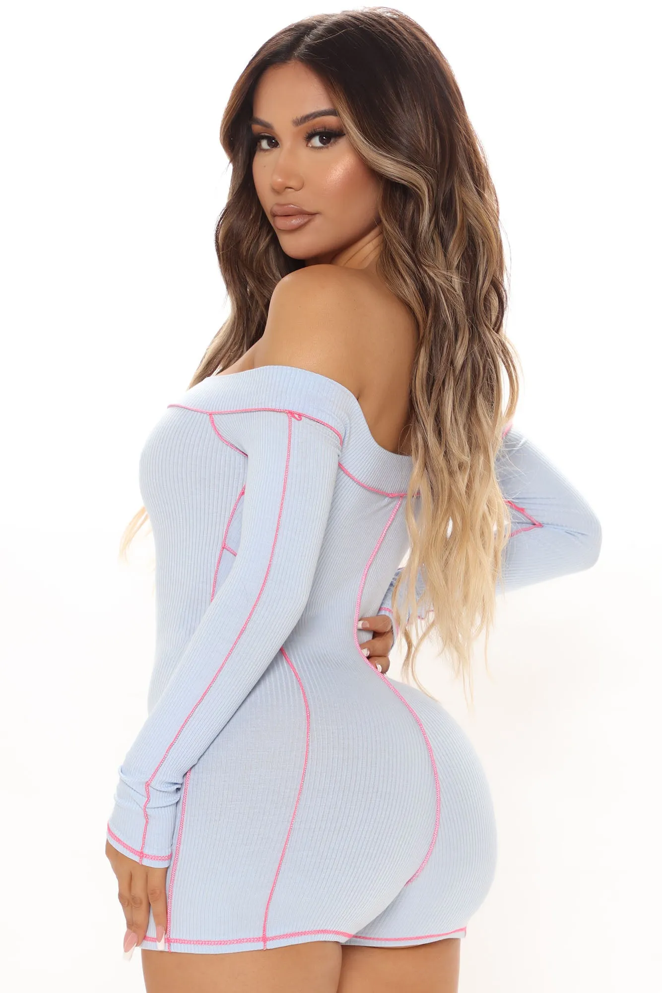 Best Behavior Romper - Light Blue