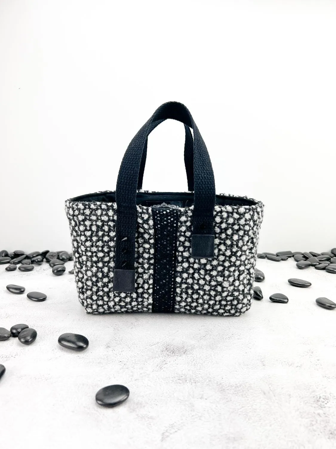 Black and White Mini Tote Bag BAGG00085