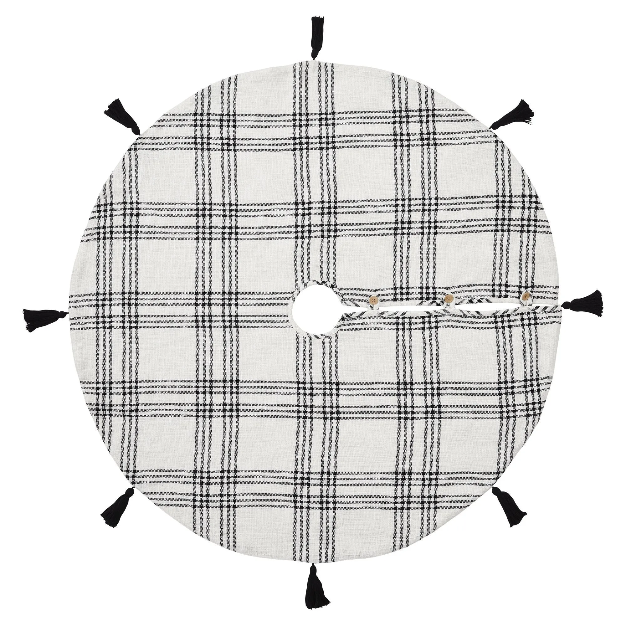 Black Plaid Tree Skirt 55"