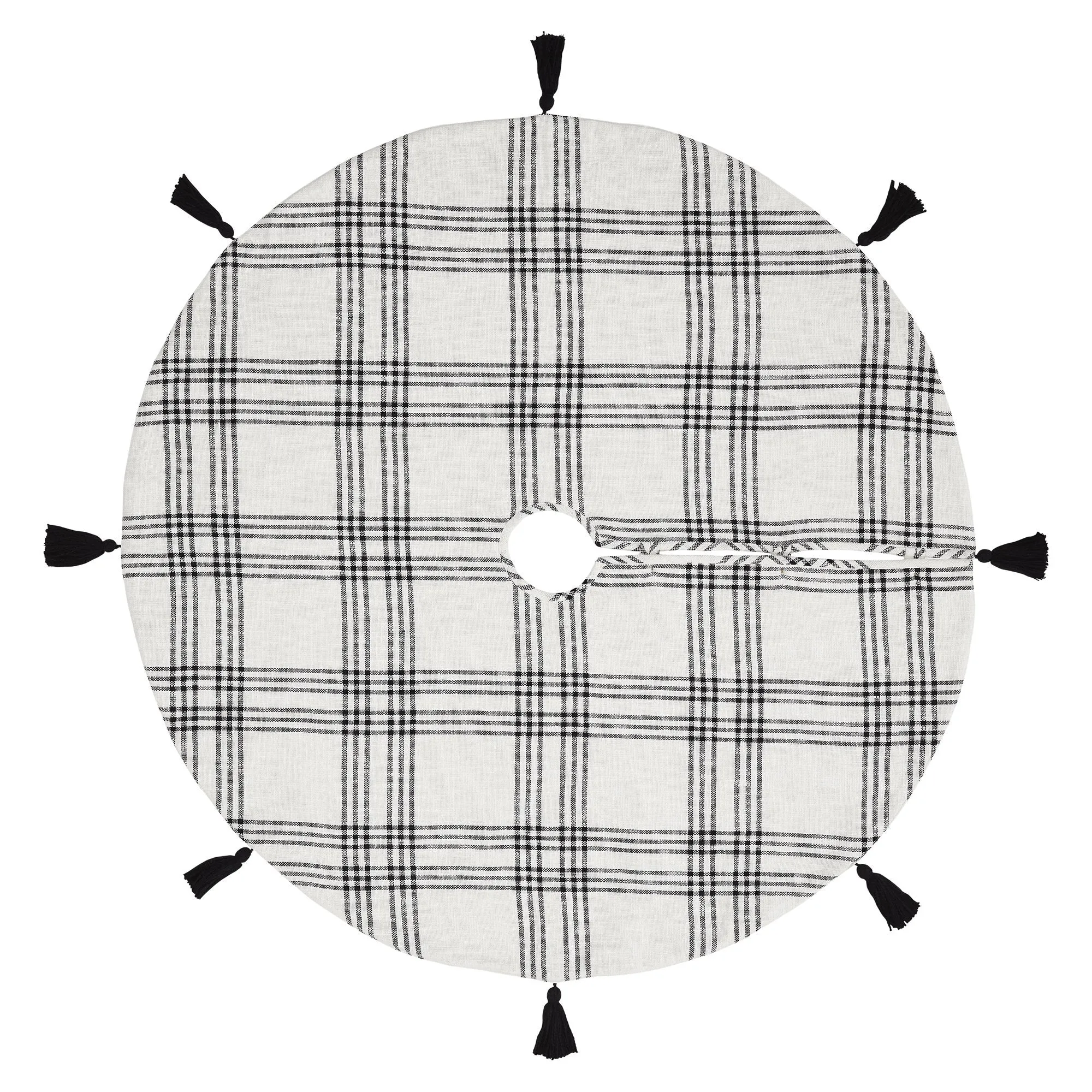 Black Plaid Tree Skirt 55"