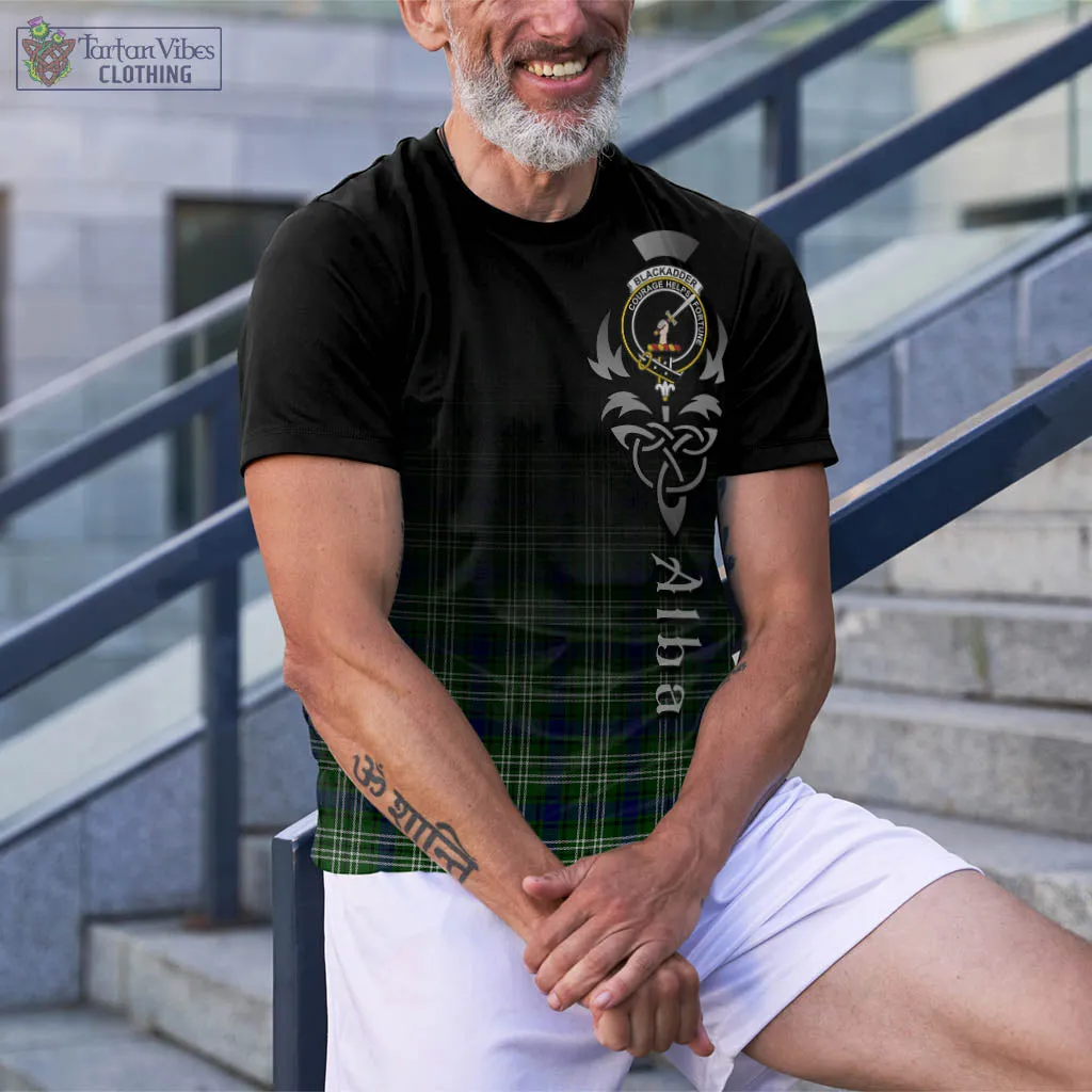 Blackadder Tartan T-Shirt Featuring Alba Gu Brath Family Crest Celtic Inspired