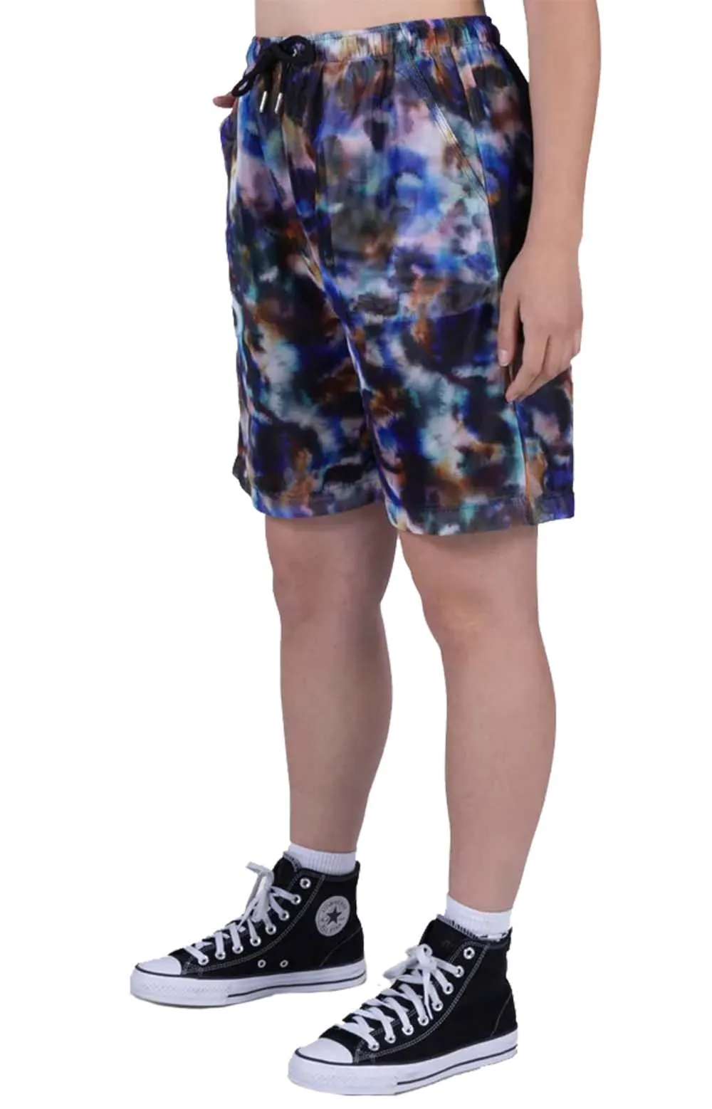 Blue Tie-Dye Athletic Mesh Shorts