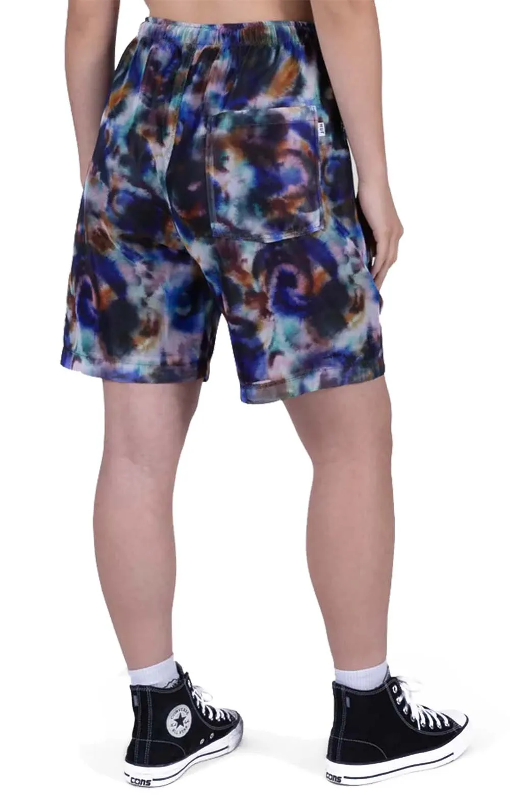 Blue Tie-Dye Athletic Mesh Shorts