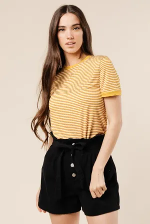 Bonzi Striped Tee in Mustard