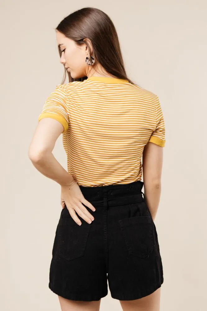 Bonzi Striped Tee in Mustard