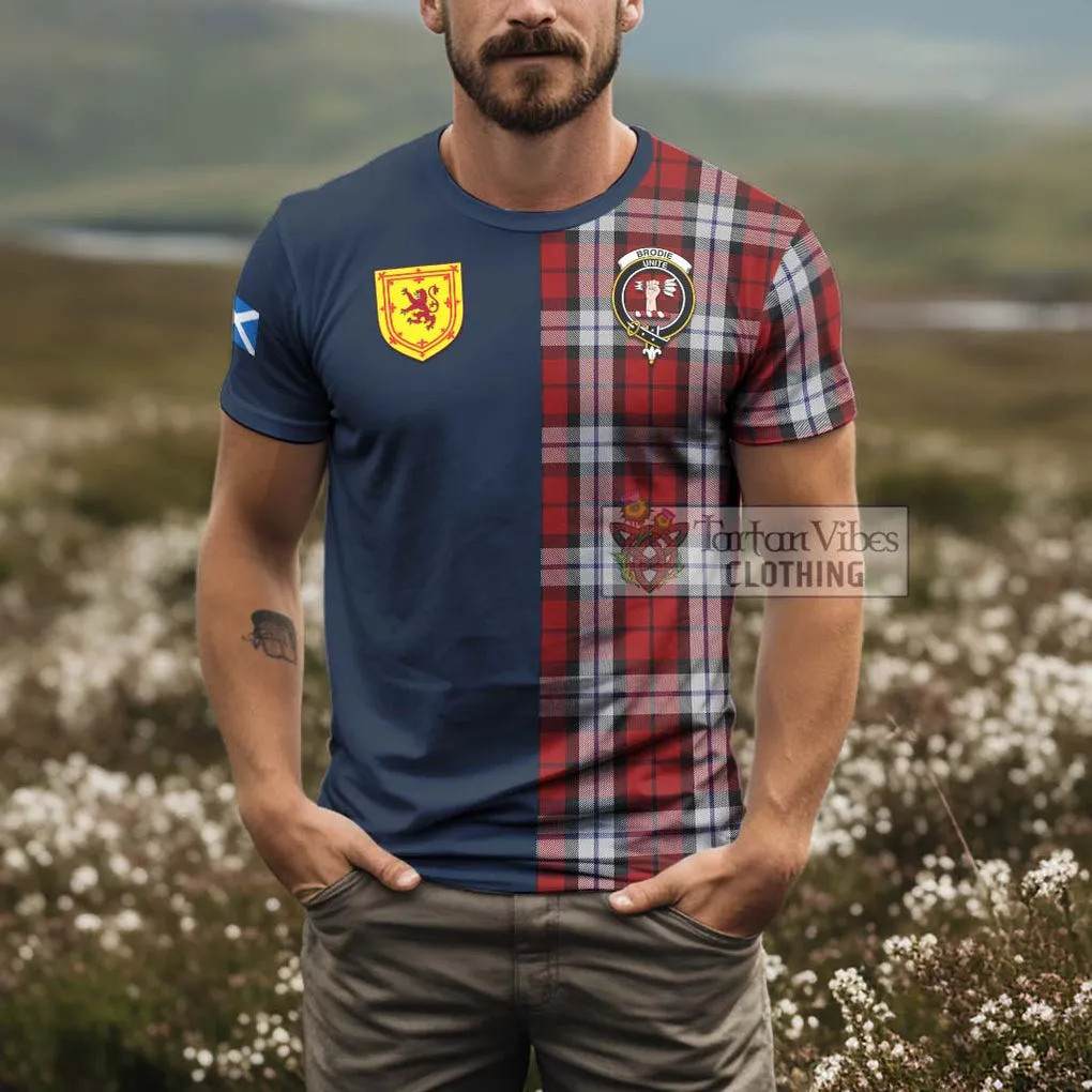 Brodie Dress Tartan T-Shirt Alba with Scottish Lion Royal Arm Half Style