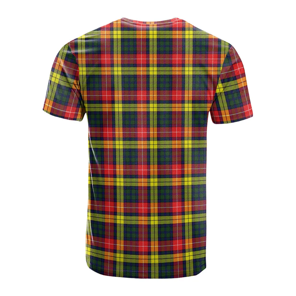 Buchanan Modern Tartan T-Shirt with Family Crest