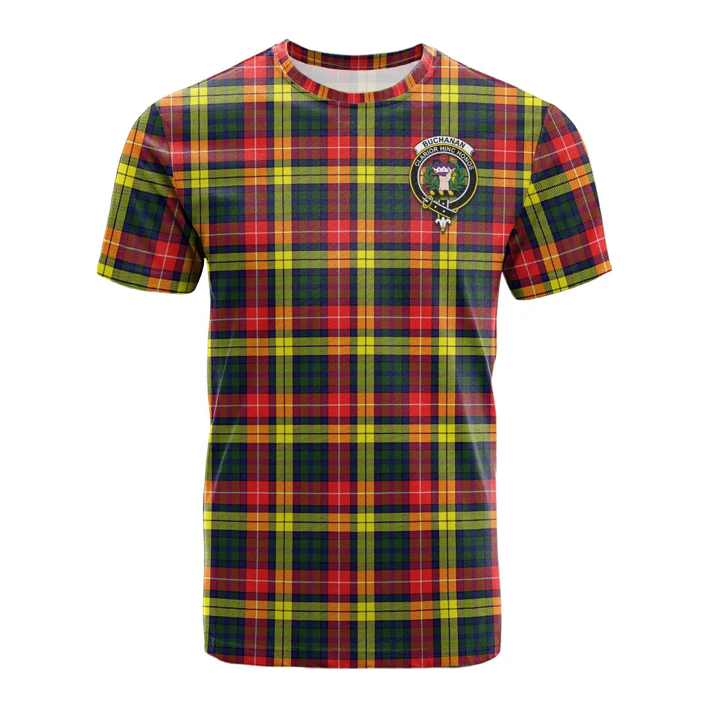 Buchanan Modern Tartan T-Shirt with Family Crest