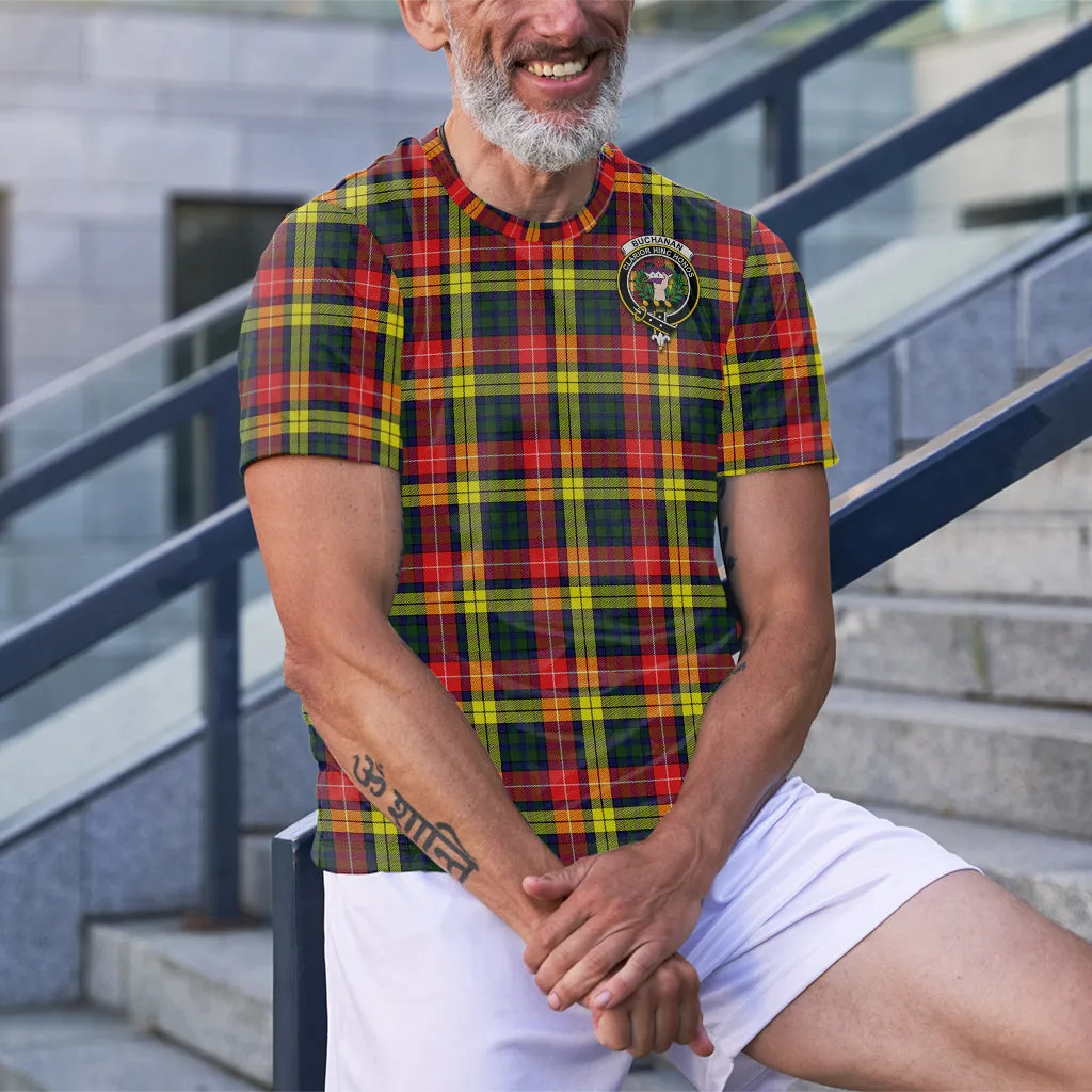 Buchanan Modern Tartan T-Shirt with Family Crest