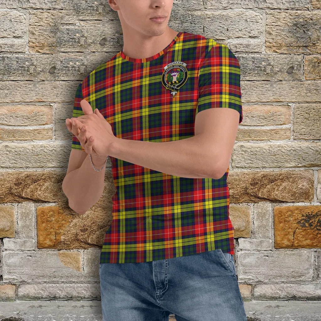 Buchanan Modern Tartan T-Shirt with Family Crest