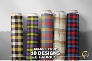 Buffalo Check Apparel Fabric 3Meters , 6 Designs | 8 Fabrics Option | Plaid Fabric By the Yard | 037