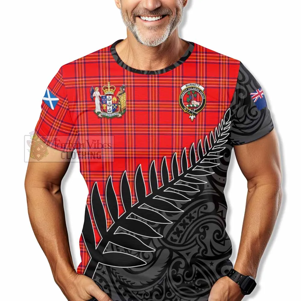 Burnett Crest Tartan T-Shirt with New Zealand Silver Fern Half Style