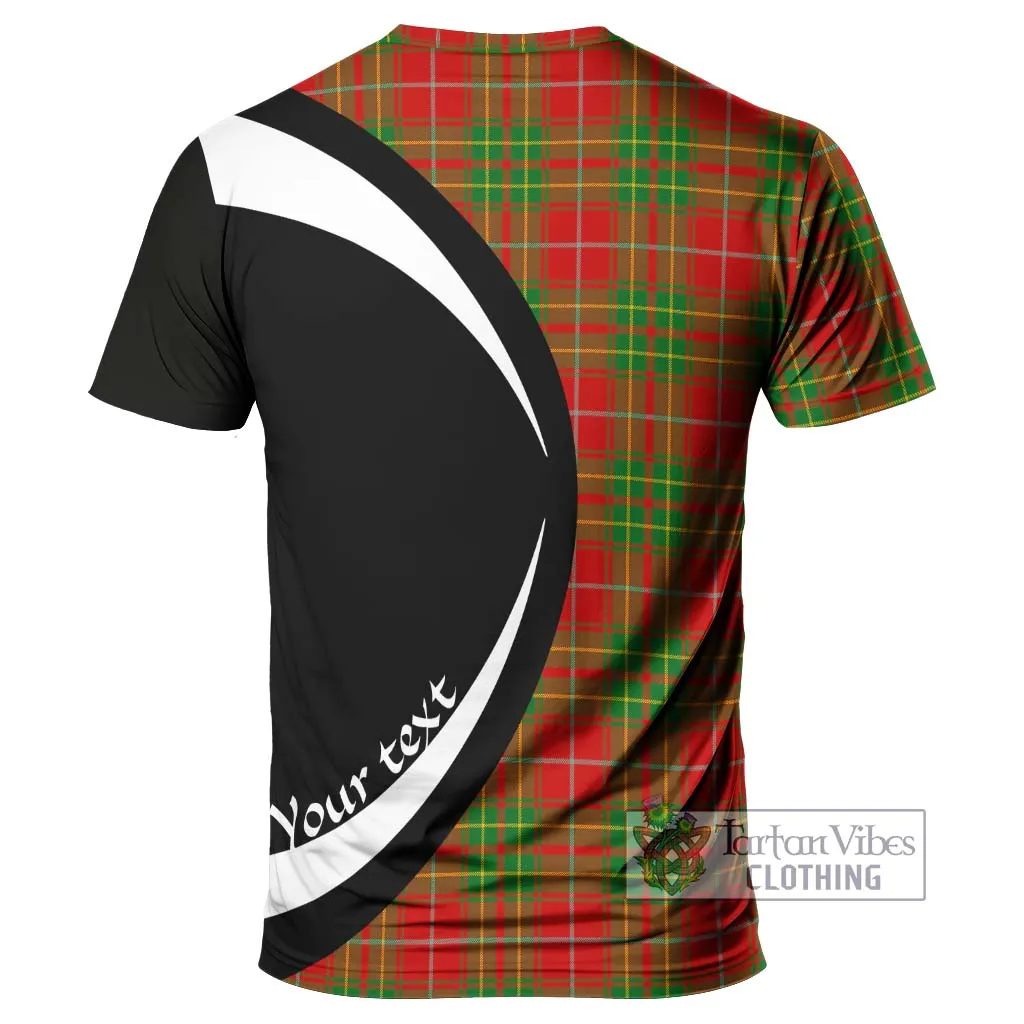 Burnett Tartan T-Shirt with Family Crest Circle Style