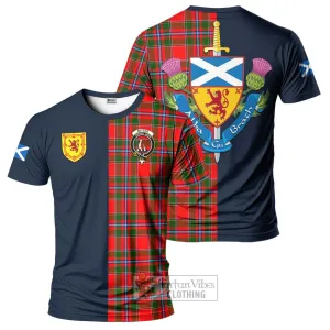 Butter Tartan T-Shirt Alba with Scottish Lion Royal Arm Half Style