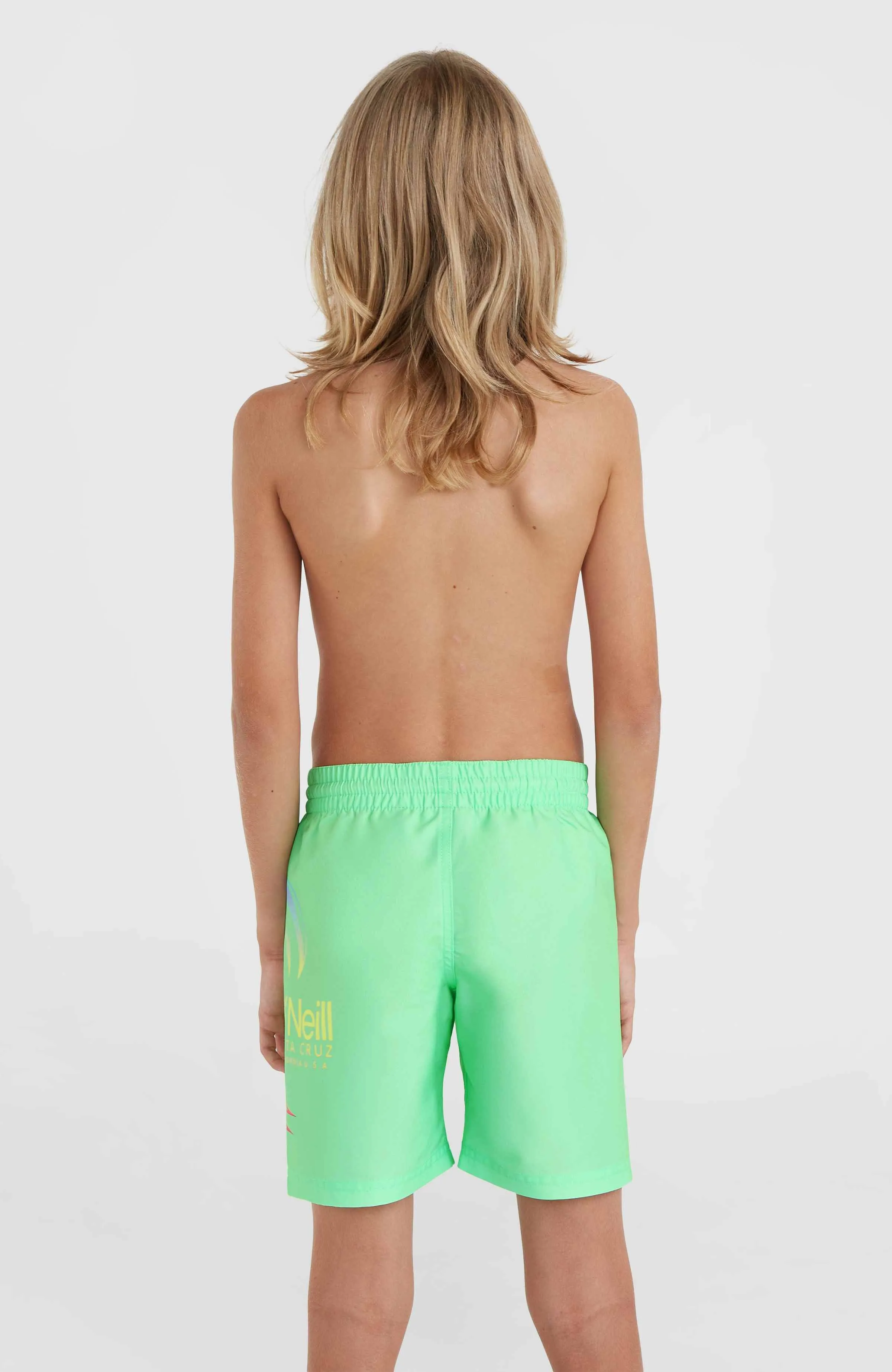 Circle Surfer 14\" Swim Shorts | Neon Green Circle Surfer Gradient Panel"