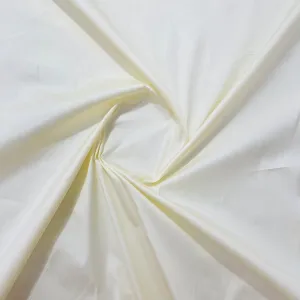 Cream Solid Silk Taffeta Fabric