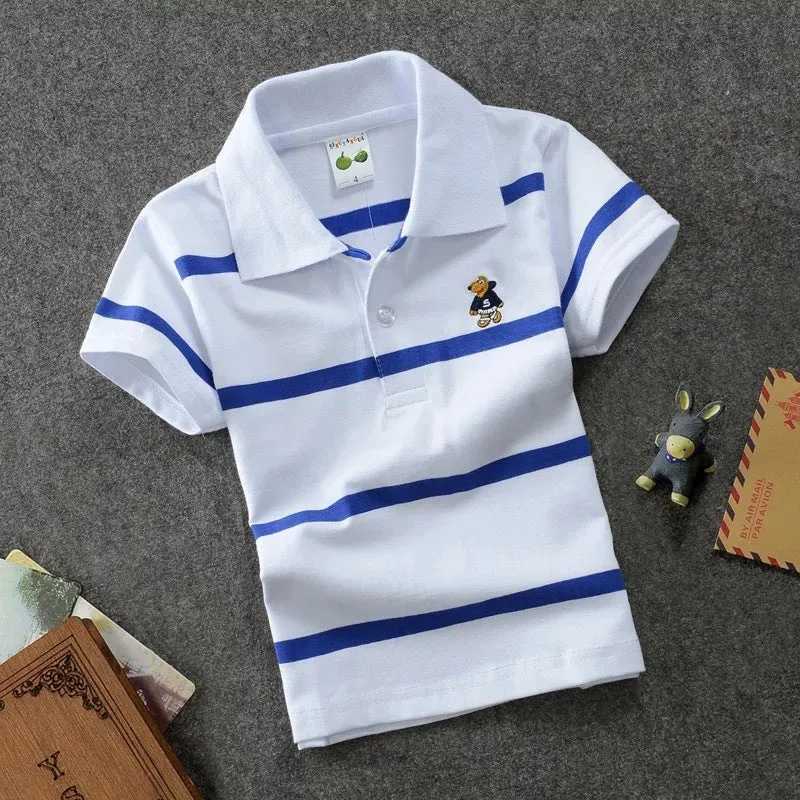 CUHK Kids' Striped Cotton Polo Shirts