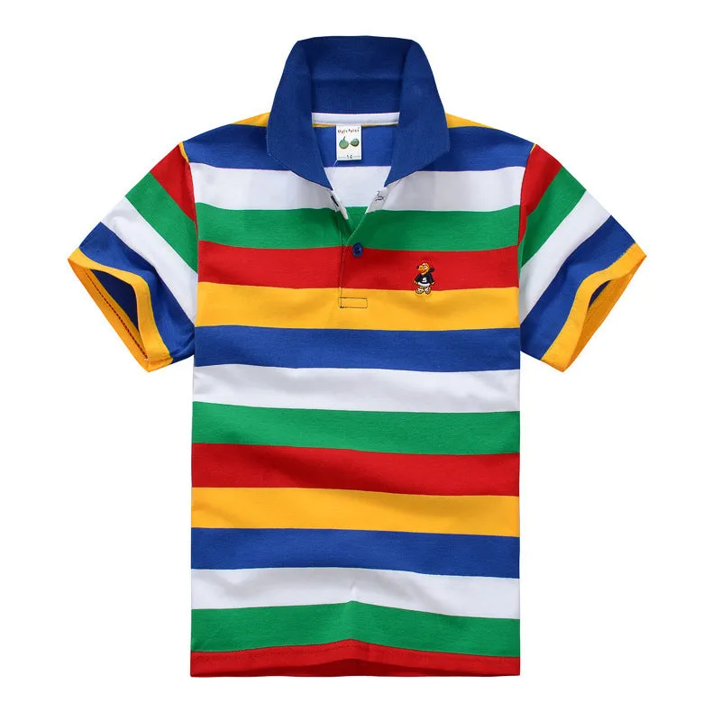 CUHK Kids' Striped Cotton Polo Shirts