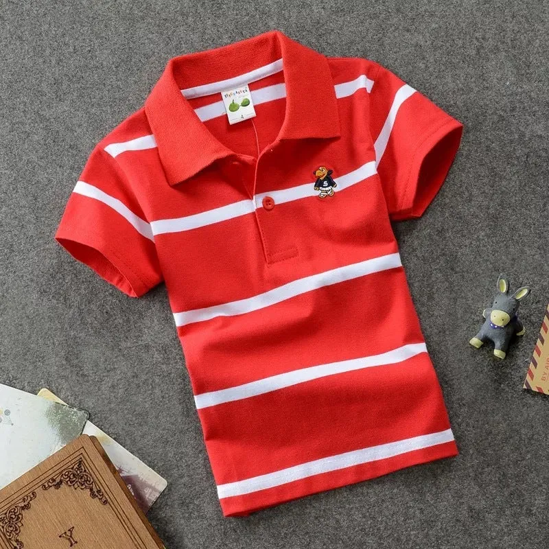 CUHK Kids' Striped Cotton Polo Shirts