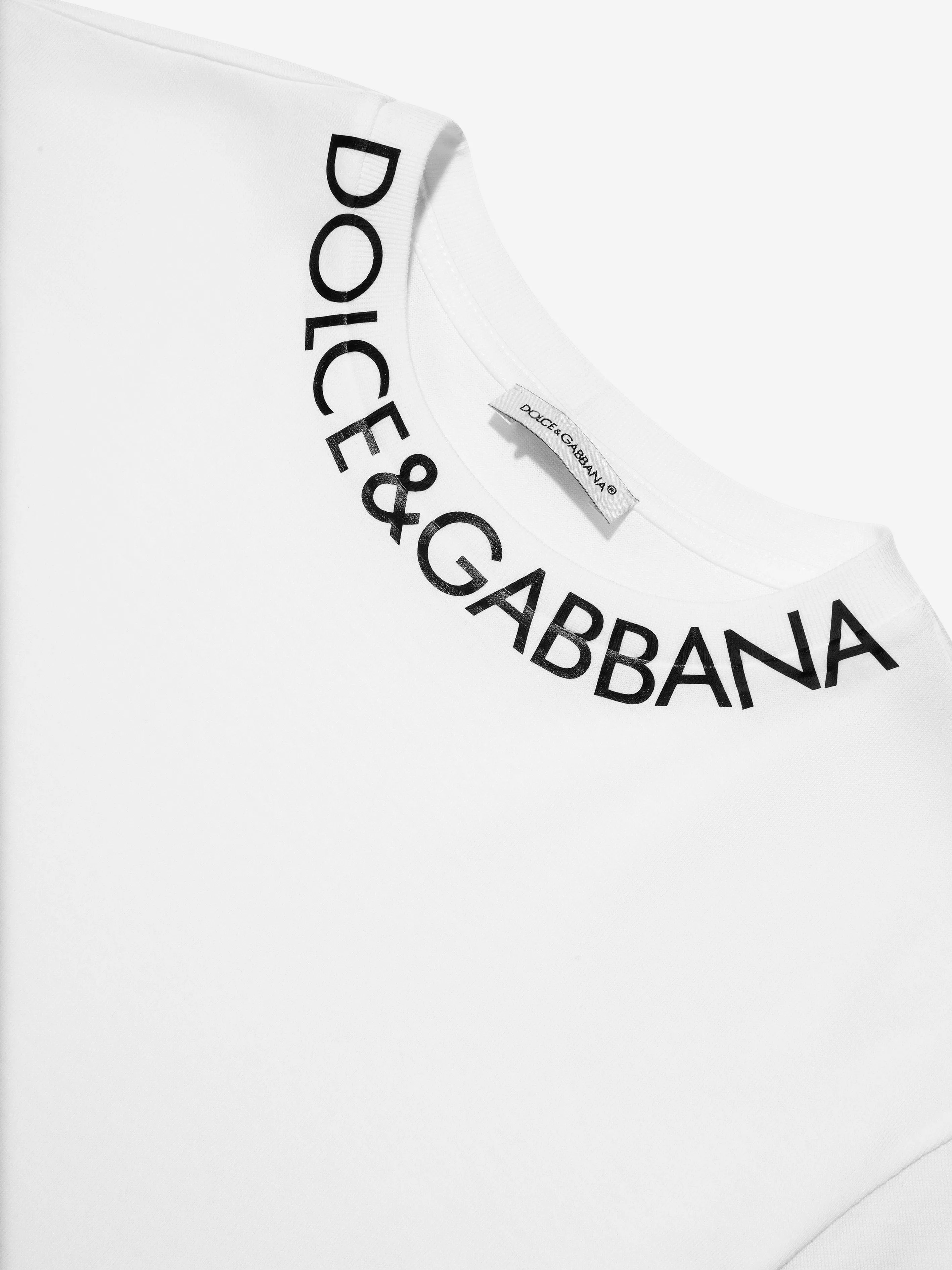 Dolce & Gabbana Boys Branded T-Shirt in White