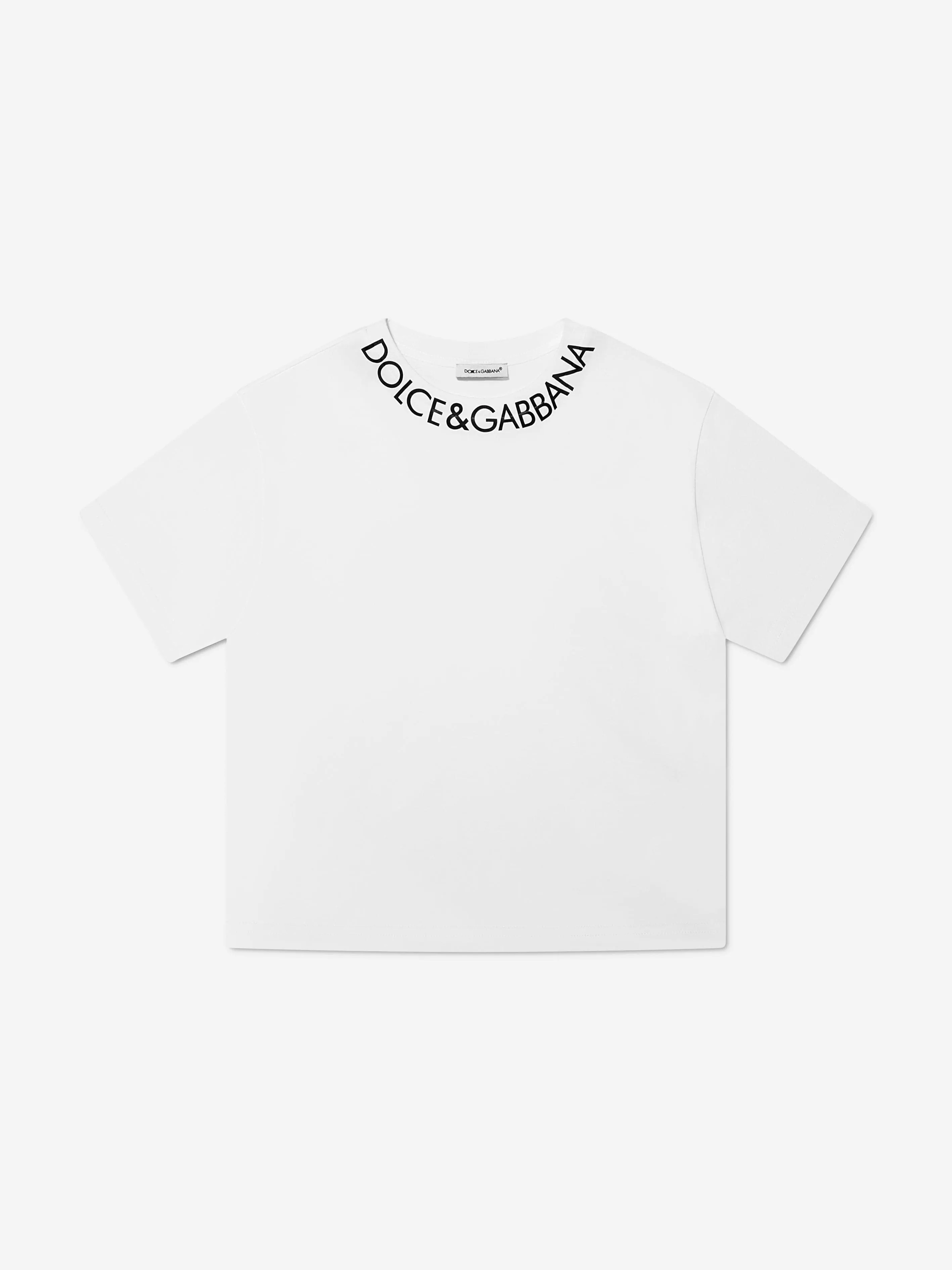 Dolce & Gabbana Boys Branded T-Shirt in White