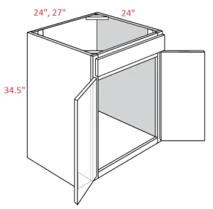 EB10-SB24 Elegant White Assembled 24" Sink Base Cabinet