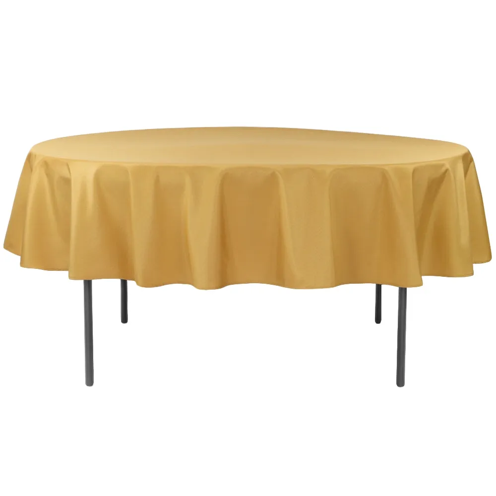 Economy Polyester Tablecloth 90" Round - Gold