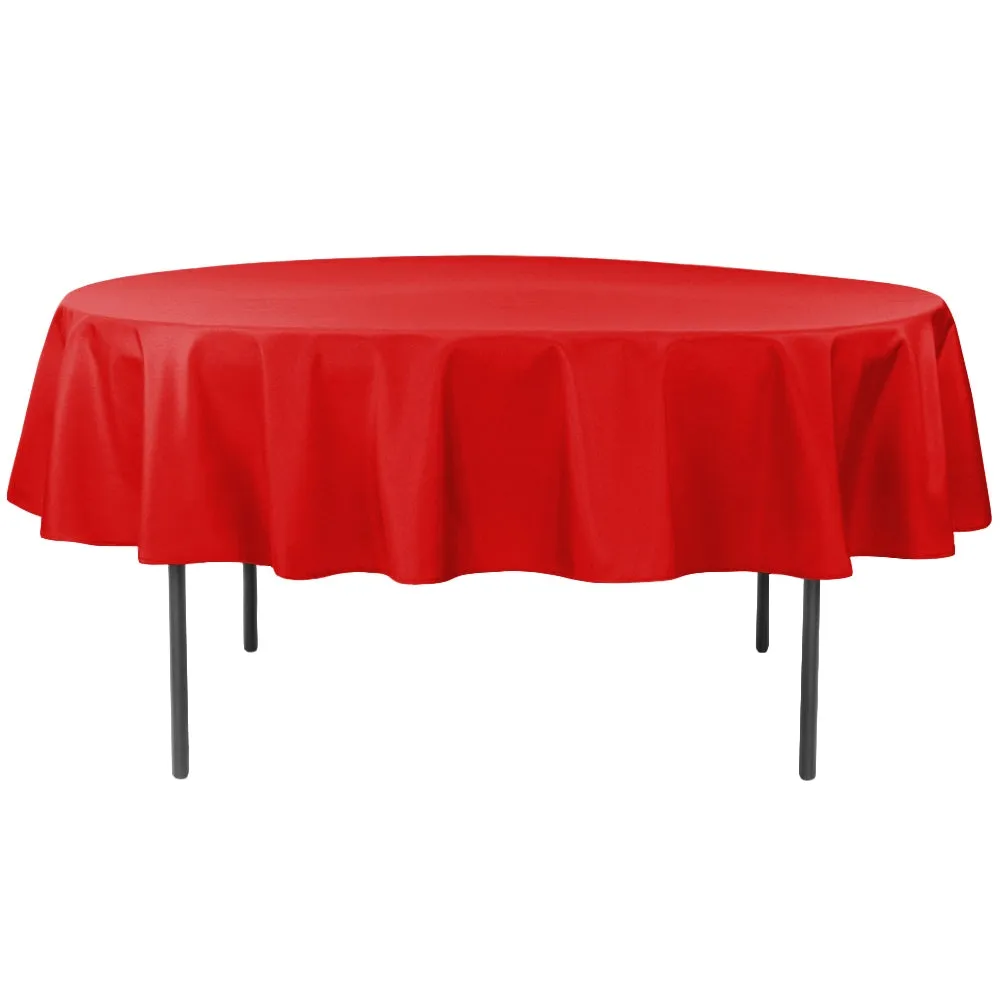 Economy Polyester Tablecloth 90" Round - Red