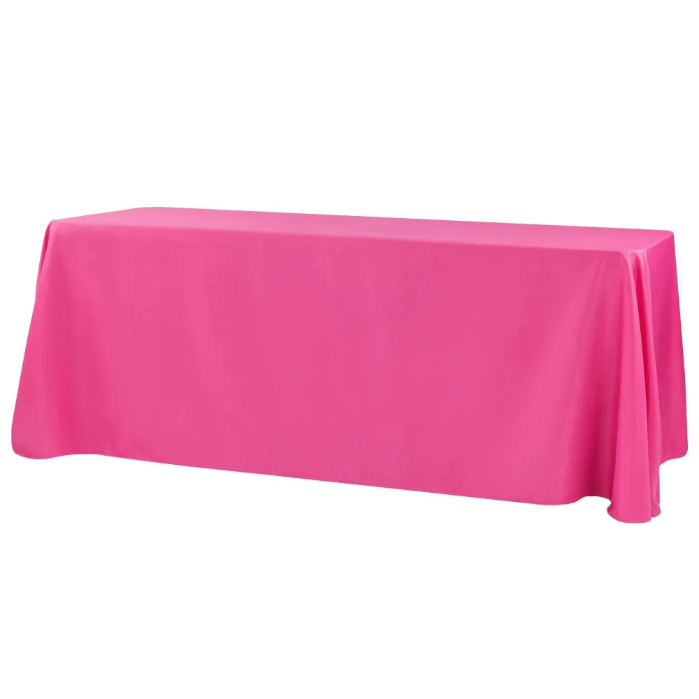 Economy Polyester Tablecloth 90"x156" Oblong Rectangular - Fuchsia