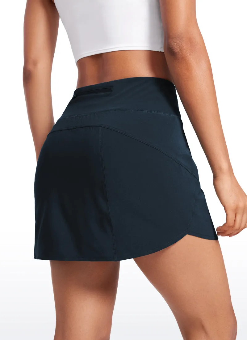 Feathery-Fit Soft High Waist Golf Skirt with Zipper Pocket 14''