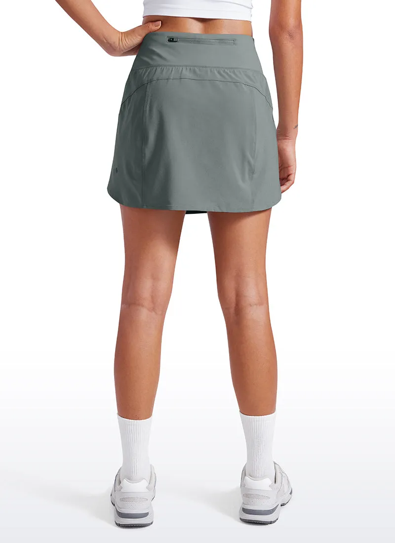 Feathery-Fit Soft High Waist Golf Skirt with Zipper Pocket 14''