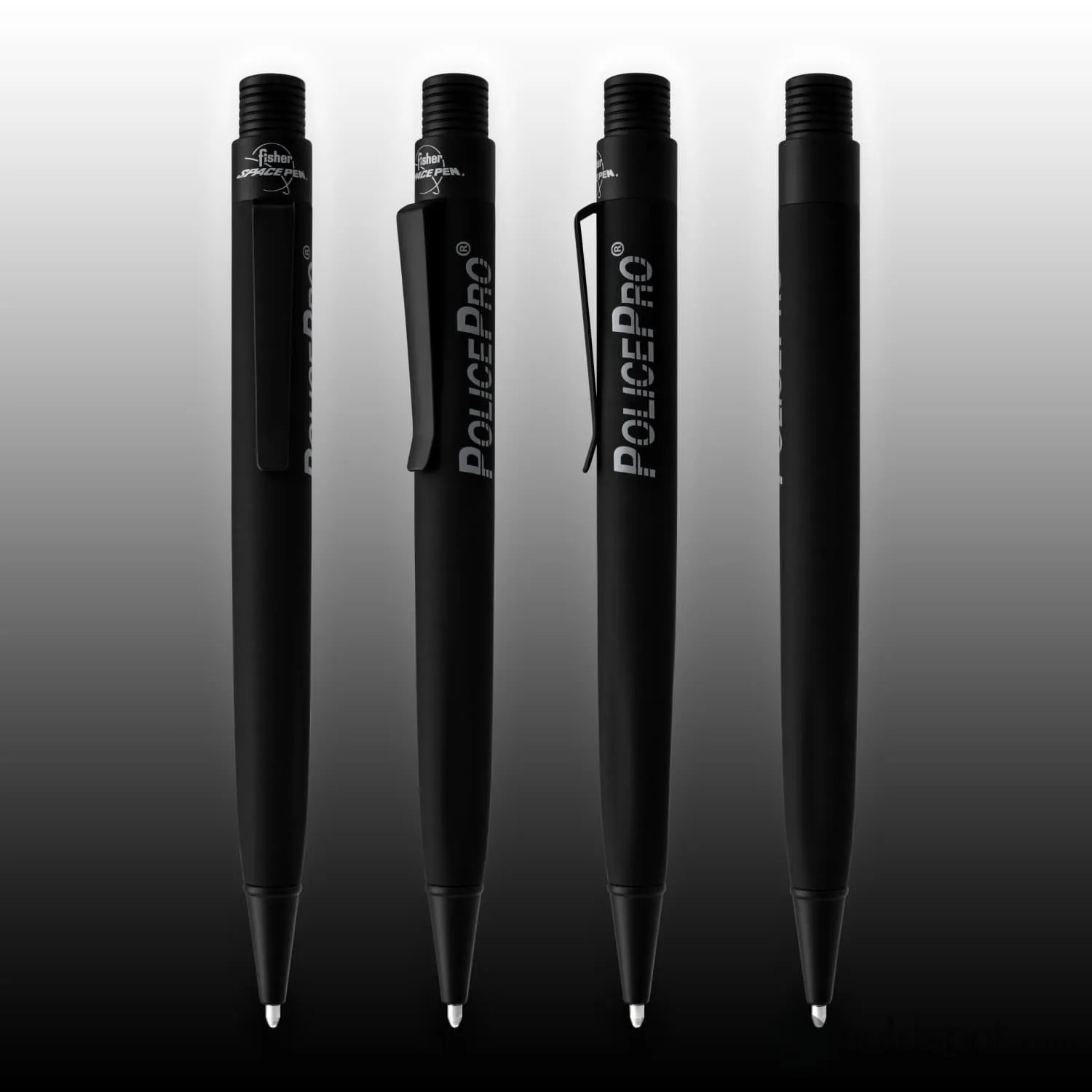 Fisher Space Zero Gravity Ballpoint Pen with Police Pro Imprint in Matte Black