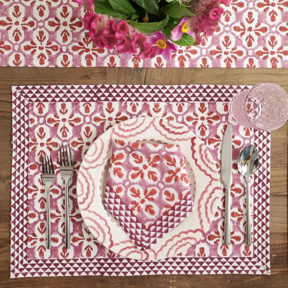 Fleur de Lis Rose Placemat | Set of 4