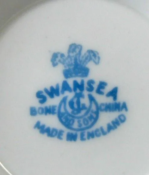 George Jones Blue Bird Cup And Saucer Swansea Rare 1920s Blue Transfer