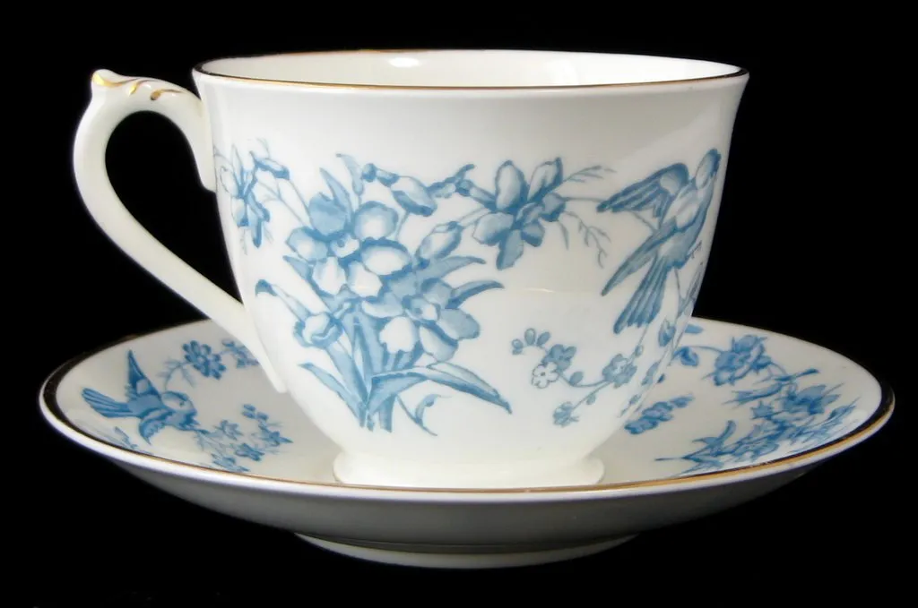 George Jones Blue Bird Cup And Saucer Swansea Rare 1920s Blue Transfer